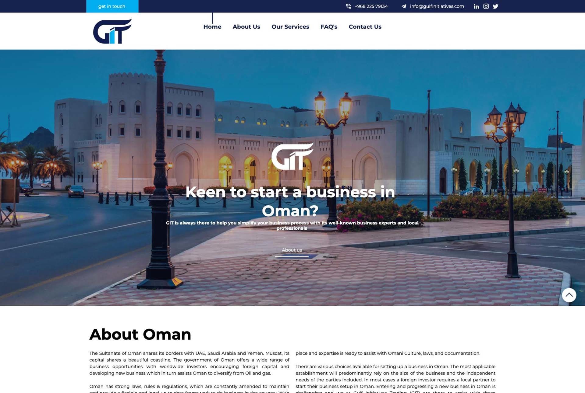 A business in Oman website design