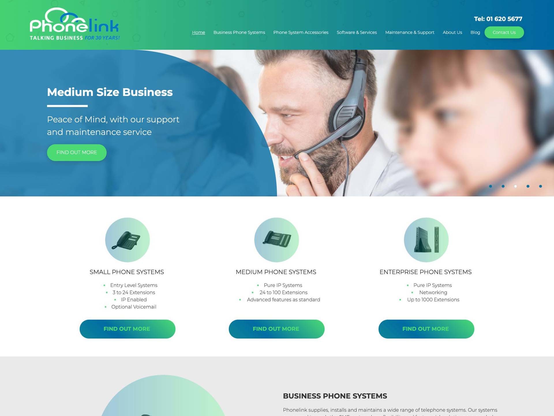 The Phonelink website created by it'seeze Dublin
